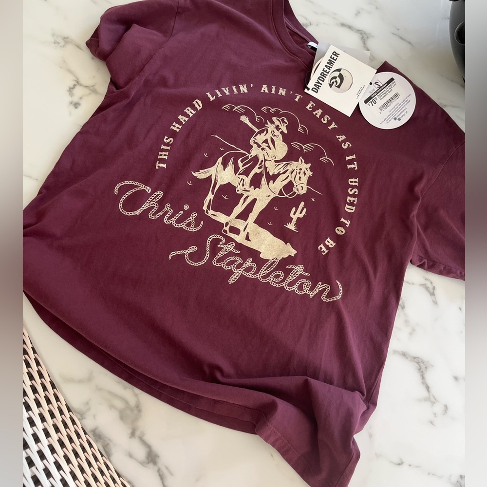NWT Daydreamer Chris Stapleton Hard Livin Tee Small